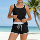 🩱Last Day Sale 50% OFF💃Women's Modest Two Piece Bathing Suit Scoop Neck Tankini Swimsuit