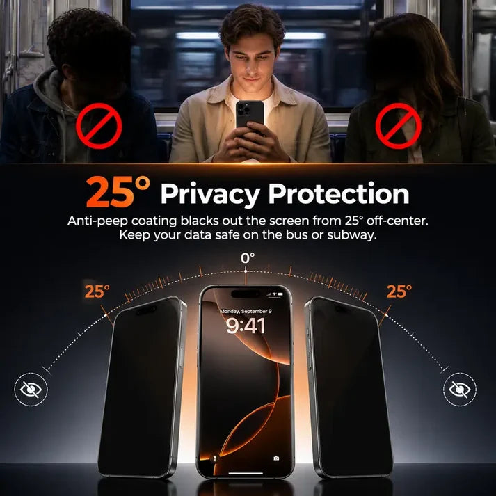⏰ Hurry — ONLY £6.99 ⚡📱 HD Privacy Tempered Glass Screen Protector with Easy Dust-Free Installation