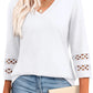🔥2025 New Womens 3/4 Length Sleeve Tops Trendy V Neck T Shirts
