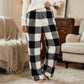 🎅LAST DAY SALE 50% OFF🔥Winter Vintage Plaid Elastic Straight Loose Thick Warm Casual Pants