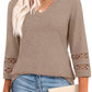 🔥2025 New Womens 3/4 Length Sleeve Tops Trendy V Neck T Shirts