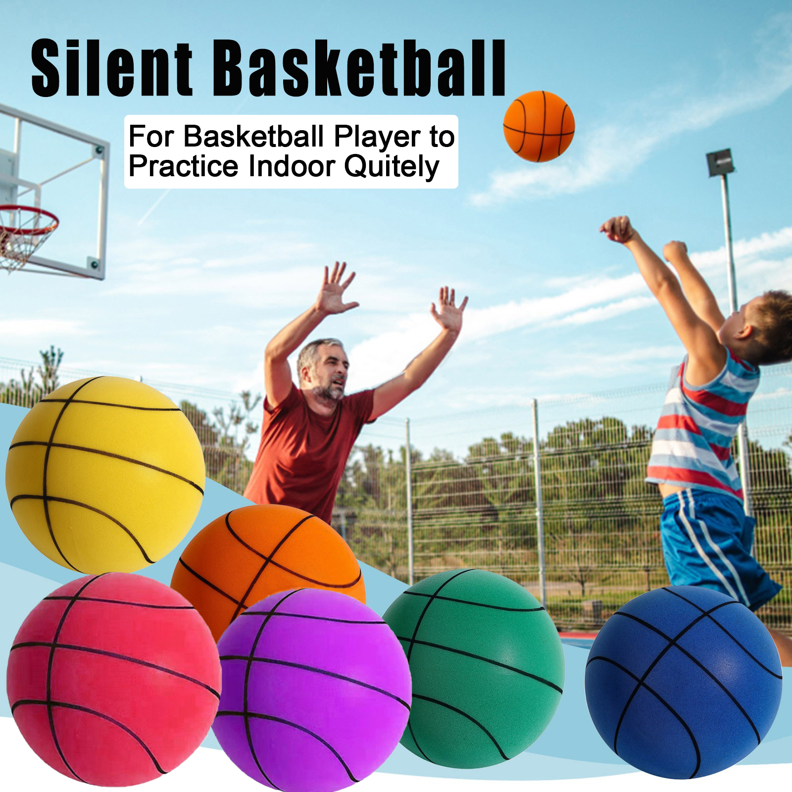 Apujent Silent Basketball Indoor, Quiet Basketball, Bouncing Ball
