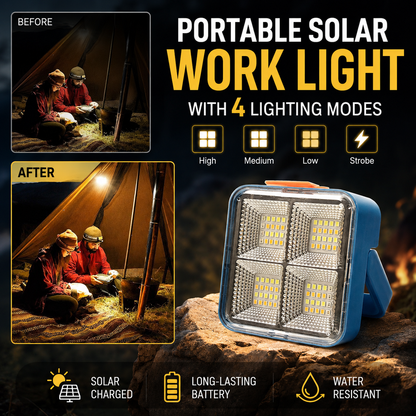 💥 Trending Picks - BUY 2 GET 1 FREE🛍️Portable Solar Work Light – 4-Mode Rechargeable LED Light for Outdoor & Emergency Use