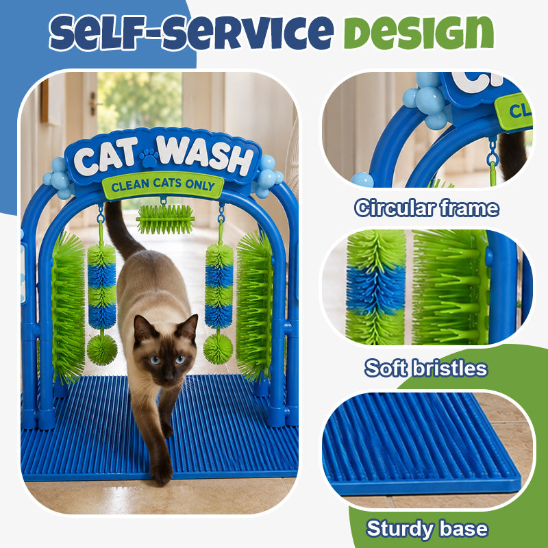 🌐 Online Exclusive 💎Cat Grooming Station – Self-Use Cat Wash & Loose Fur Removal Tool