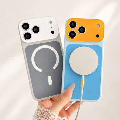 🔥Summer Hot Sale - ONLY ￡8.99!!⚡50K+ SOLD!🌈Dopamine Color Block MagSafe Case – Ultra-Slim Matte Hard PC Cover for iPhone 17 Pro Max