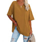 📢📢50% OFF !! ⏰Women's Casual Loose Plus Size V Neck T Shirts Summer Half Sleeve Tees Fit Cotton Tunic Tops
