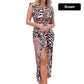 Woman’s Deep V-Neck Leopard Print Slit Dress
