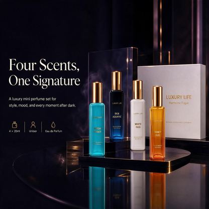 🎁Web Exclusive 50% OFF✨ Luxury Unisex Perfume Gift Set – 4 x 20ml Eau de Parfum Fragrances for Men & Women