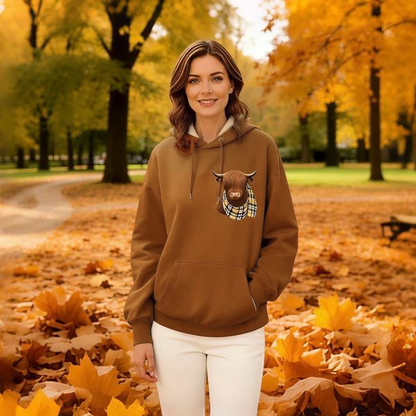 🎅CHRISTMAS SALE 50% OFF!!🎁🐄Cute Highland Cow Fleece Hoodie – Cozy Warm Hooded Sweatshirt for Women