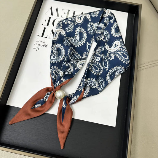 💫Limited-Time Special💕No-Tie Magnetic Pearl Clasp Soft Scarf