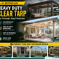 🍂 Autumn Essential 🌧️ Heavy-Duty Clear PVC Tarp – Waterproof Outdoor Cover for Rain & Garden Protection