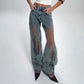 💥Hot Sale 50% OFF👖Women's Vintage Mesh Patchwork Printed Jeans