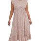 🎉🛍️Hot Promotion 55% OFF💃Women's Elegant Floral Print High-Waisted Ruffle Cap Sleeve Dress