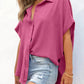 🔥2026 Summer Hot Sale 49% OFF💥Women's Tops Casual V Neck Button Down Shirts Solid Short Sleeve Blouses