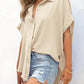 🔥2026 Summer Hot Sale 49% OFF💥Women's Tops Casual V Neck Button Down Shirts Solid Short Sleeve Blouses