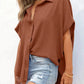 🔥2026 Summer Hot Sale 49% OFF💥Women's Tops Casual V Neck Button Down Shirts Solid Short Sleeve Blouses