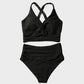 👙2025 New Type 50% OFF 👙Textured Knot-Front High-Waisted Bikini Set