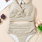 👙2025 New Type 50% OFF 👙Textured Knot-Front High-Waisted Bikini Set