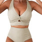 👙2025 New Type 50% OFF 👙Textured Knot-Front High-Waisted Bikini Set