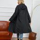 Women's Long Casual Splash-proof Hooded Windbreaker Jacket