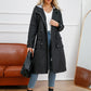 Women's Long Casual Splash-proof Hooded Windbreaker Jacket