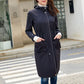 Women's Long Casual Splash-proof Hooded Windbreaker Jacket