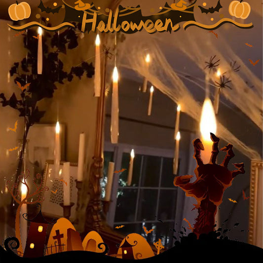 🎃Halloween Sale 50% OFF😮Halloween Decorations-Floating Candles with Wand🧙