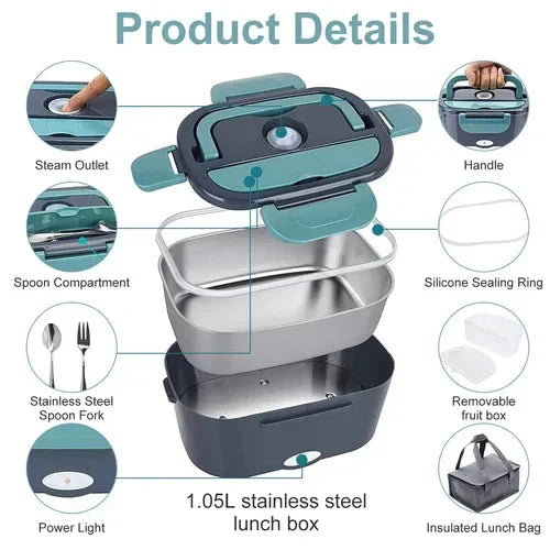 🎁NEW YEAR 2026 HOT SALE 🔥2-in-1 Portable Dual Voltage Electric 7-Piece Set Lunch Box