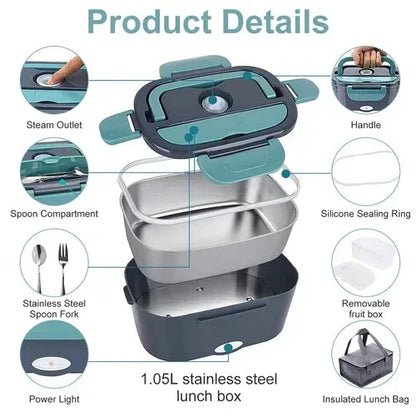 🎁NEW YEAR 2026 HOT SALE 🔥2-in-1 Portable Dual Voltage Electric 7-Piece Set Lunch Box