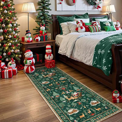 🎄Xmas 50% OFF ✨Christmas Printed Rug – Soft & Cosy Festive Floor Mat for a Magical Christmas at Home