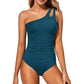 💥LAST DAY SALE 50% OFF🏖️👙Women's One-Shoulder One-Piece Swimsuit with Tummy Control