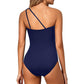 💥LAST DAY SALE 50% OFF🏖️👙Women's One-Shoulder One-Piece Swimsuit with Tummy Control
