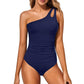 💥LAST DAY SALE 50% OFF🏖️👙Women's One-Shoulder One-Piece Swimsuit with Tummy Control