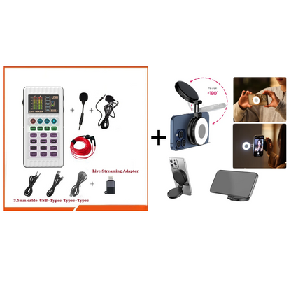 🔥 Hot Right Now ⚡Portable Live Sound Card – Voice Changer, Noise Cancellation & Audio Effects Mixer