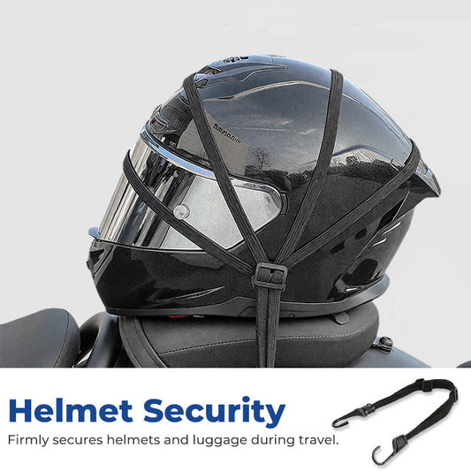 🏍️ Universal Motorcycle Helmet Luggage Rope with 2 Hooks 🔒