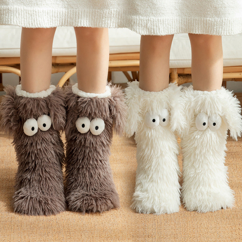 🎄 Holiday Gift Picks 🎁Women’s Plush Winter Slippers Socks – Warm Fleece-Lined Anti-Slip Floor Socks