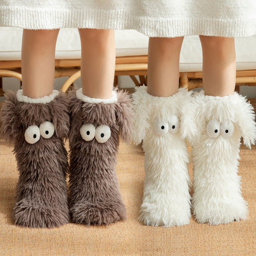 🎄 Holiday Gift Picks 🎁Women’s Plush Winter Slippers Socks – Warm Fleece-Lined Anti-Slip Floor Socks