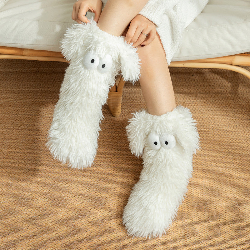 🎄 Holiday Gift Picks 🎁Women’s Plush Winter Slippers Socks – Warm Fleece-Lined Anti-Slip Floor Socks
