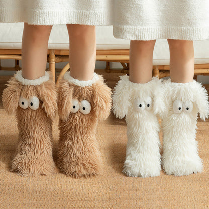 🎄 Holiday Gift Picks 🎁Women’s Plush Winter Slippers Socks – Warm Fleece-Lined Anti-Slip Floor Socks