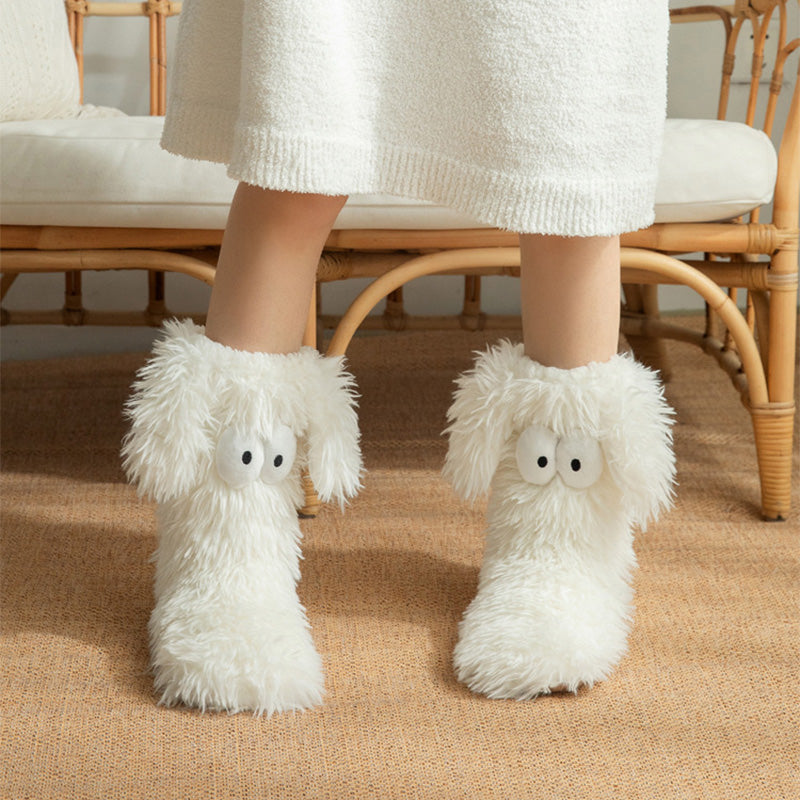 🎄 Holiday Gift Picks 🎁Women’s Plush Winter Slippers Socks – Warm Fleece-Lined Anti-Slip Floor Socks