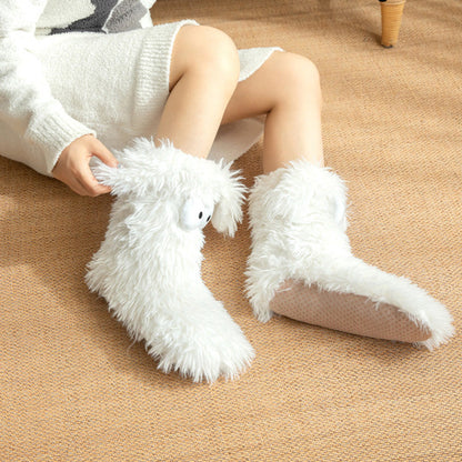 🎄 Holiday Gift Picks 🎁Women’s Plush Winter Slippers Socks – Warm Fleece-Lined Anti-Slip Floor Socks