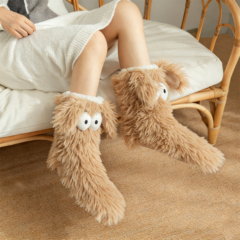 🎄 Holiday Gift Picks 🎁Women’s Plush Winter Slippers Socks – Warm Fleece-Lined Anti-Slip Floor Socks