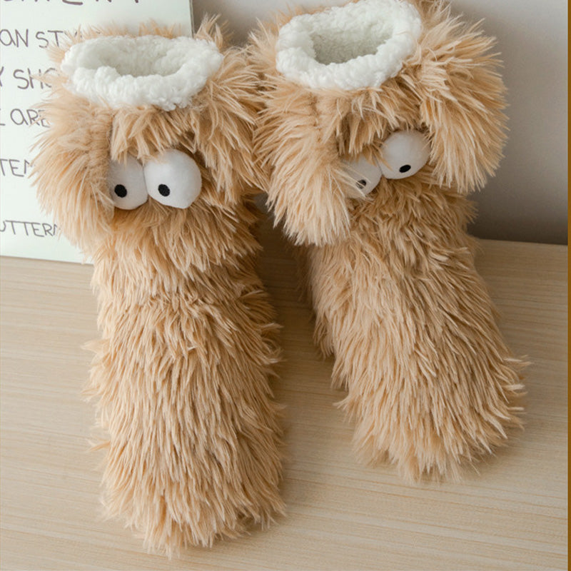 🎄 Holiday Gift Picks 🎁Women’s Plush Winter Slippers Socks – Warm Fleece-Lined Anti-Slip Floor Socks