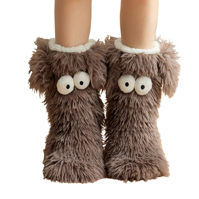 🎄 Holiday Gift Picks 🎁Women’s Plush Winter Slippers Socks – Warm Fleece-Lined Anti-Slip Floor Socks