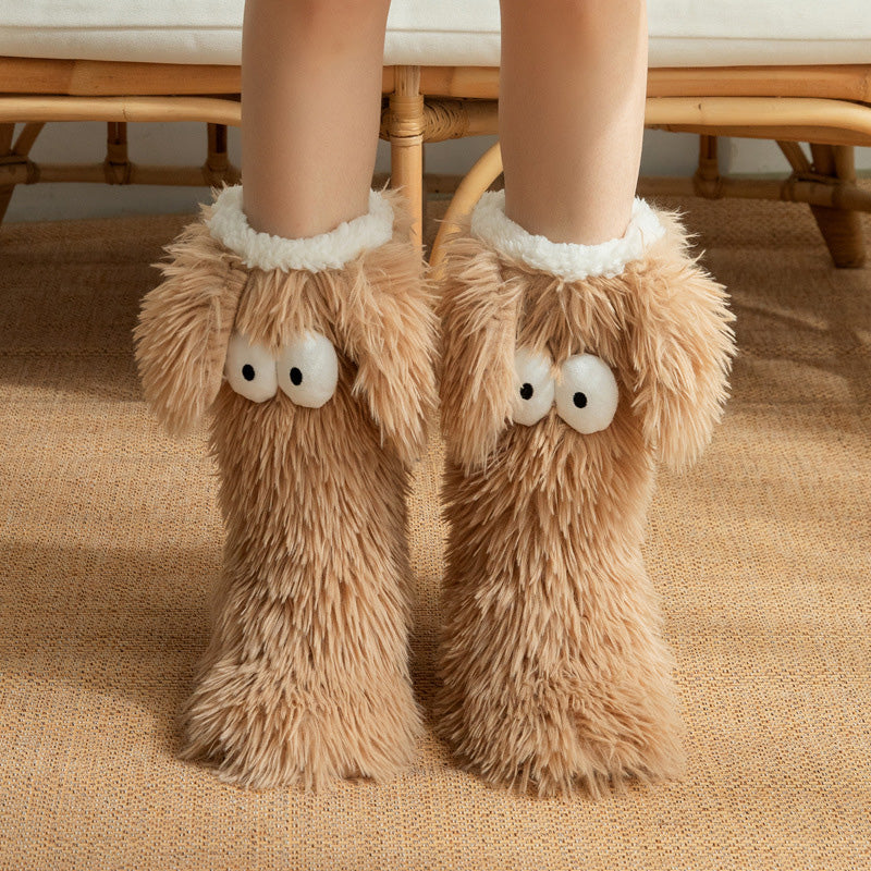 🎄 Holiday Gift Picks 🎁Women’s Plush Winter Slippers Socks – Warm Fleece-Lined Anti-Slip Floor Socks