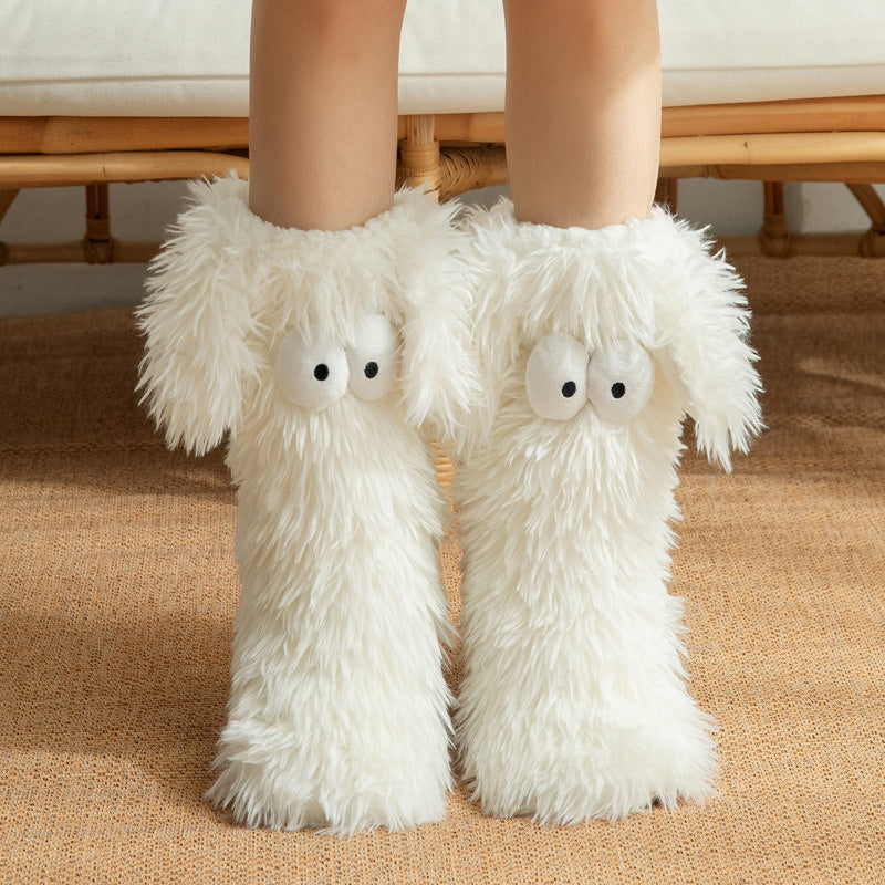 🎄 Holiday Gift Picks 🎁Women’s Plush Winter Slippers Socks – Warm Fleece-Lined Anti-Slip Floor Socks