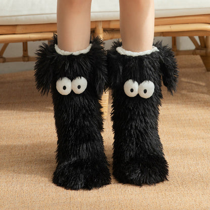 🎄 Holiday Gift Picks 🎁Women’s Plush Winter Slippers Socks – Warm Fleece-Lined Anti-Slip Floor Socks