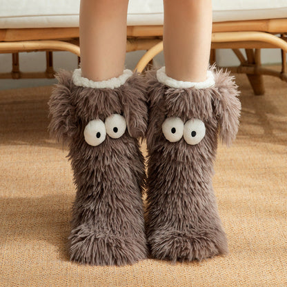 🎄 Holiday Gift Picks 🎁Women’s Plush Winter Slippers Socks – Warm Fleece-Lined Anti-Slip Floor Socks