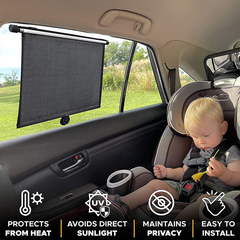 🌞 50% OFF NOW! 🚗 Retractable Car Window Sunshade – Adjustable UV Protection Roller Blind