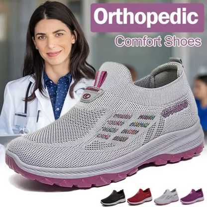 🔥50% OFF NOW! 🦶 Fly Knit Woven Orthopedic Arch Support Slip-on Shoes – Breathable, Cushioned & Perfect for All-Day Comfort 👣